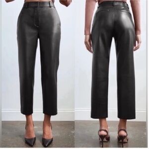 Aritzia Babaton Command Vegan Leather Black Trousers. A8